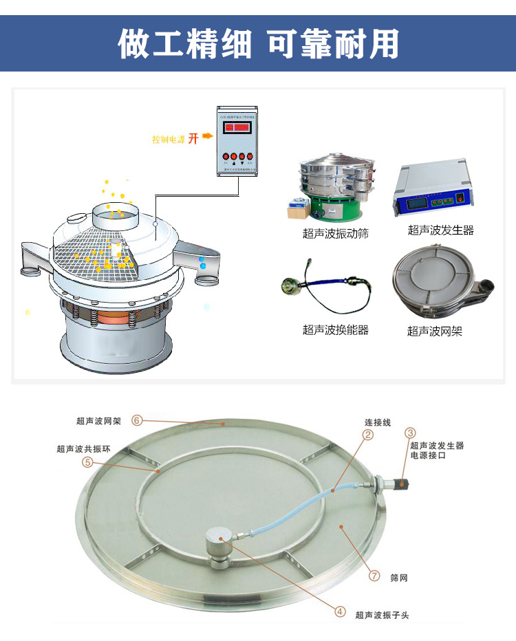 金屬粉末超聲波旋振篩結(jié)構(gòu)